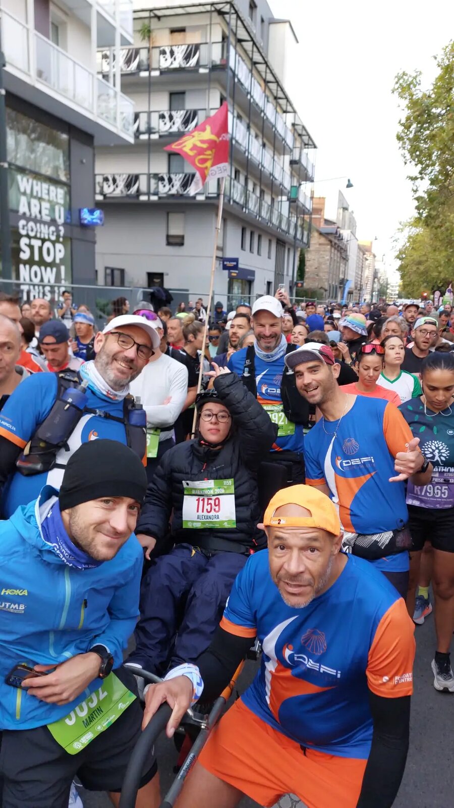 Marathon Vert de Rennes 2026 — Alexandra et l'équipe au départ du marathon