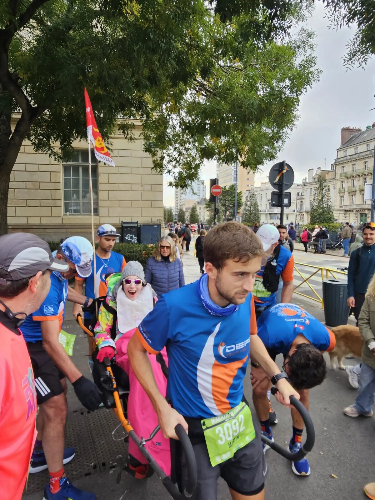 Marathon Vert de Rennes 2026 — la joëlette en course